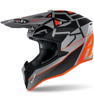 Casco Airoh Enduro Wraap Mood Arancio Grigio E Nero Opaco