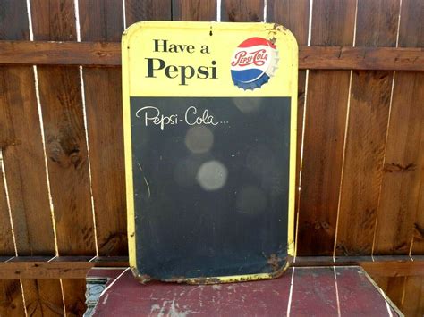 Vintage Rare 1960 Pepsi Cola Menu Board Painted Metal Sign 3937587391