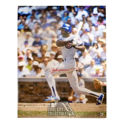 Andre Dawson Autographed Chicago 16x20 Photo BAS Vertical Steel