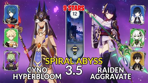 NEW 3 5 Spiral Abyss Cyno Hyperbloom Raiden Hyperbloom Floor 12