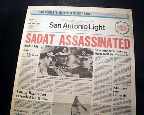 President Anwar Sadat Of Egypt Is Assassinated RareNewspapers