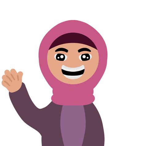 Cute Cartoon Hijab Muslimah Girl Png