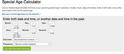 The Special Age Calculator | my bad side