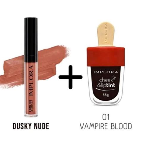 Jual Paket Ombre Liptin Vampir Lip Cream Implora Dusky Nude Shopee