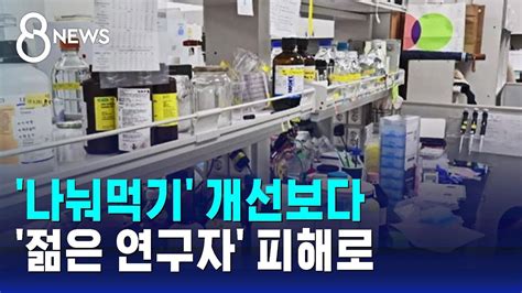 연구 예산 삭감나눠먹기 개선보다 젊은 연구자 피해로 Sbs 8뉴스 Youtube