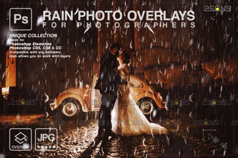 Rain Overlay & Photoshop Overlay Graphic by 2SUNS · Creative Fabrica