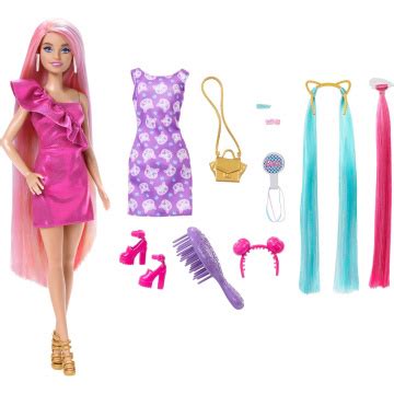Barbie Fun Fancy Hair Doll With Extra Long Colorful Blonde Hair And Styling Accessories