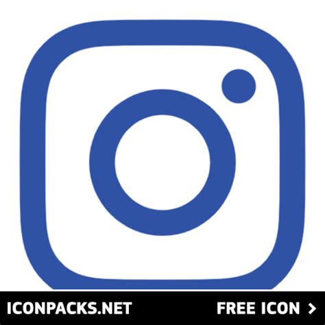 Free Instagram Dark Blue Outline SVG, PNG Icon, Symbol. Download Image.