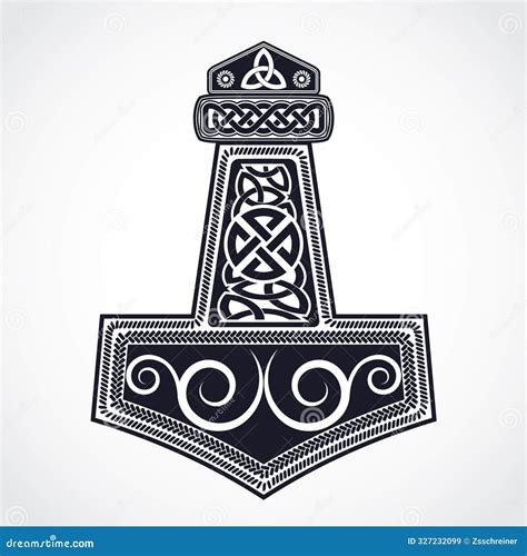 Mjolnir Hammer of the Thunder God Thor Norse Mythology, Ornamental ...