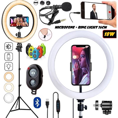 Ring Light Luz Anel Led Iluminador 26cm Tripé Selfie Make Tiktok