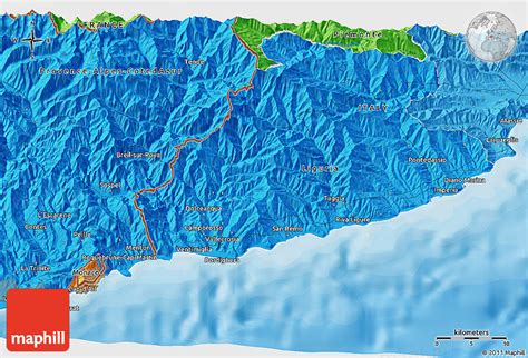 Political 3D Map of Bordighera