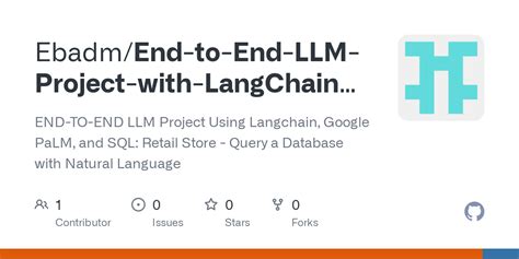 Github Ebadm End To End Llm Project With Langchain Sql End To End