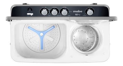 Lavadora semiautomática de doble tina Mabe LMDX6124P blanca 16kg 127 V