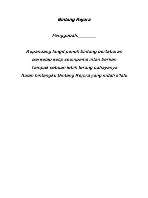 Lirik Bintang Kejora | PDF