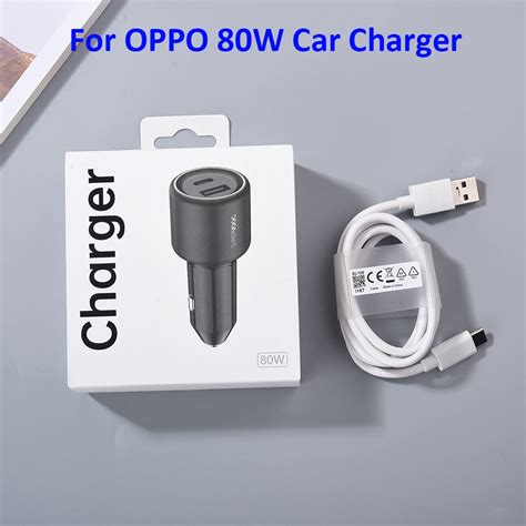 80w Supervooc Car Charger Dual Usb Led Light Fast Auto Adapter 2 Ports