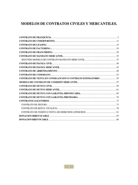 PDF Autor Desconocido Modelos De Contratos Civiles Y Mercantiles