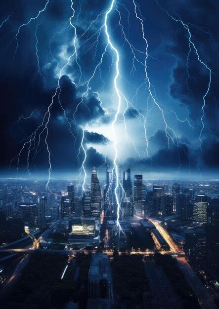 Premium Photo | Landscape storm view on lightning bolts bad weather ...