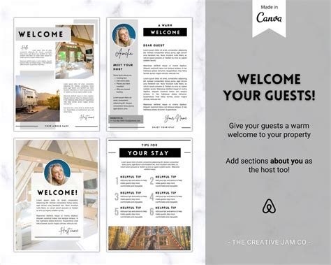 Airbnb Welcome Book Template Editable Canva Welcome Guide Etsy