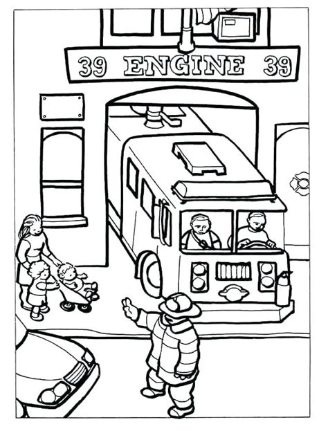 Fire Station Coloring Pages at GetDrawings | Free download