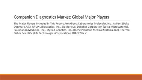 Ppt Companion Diagnostics Market Powerpoint Presentation Free