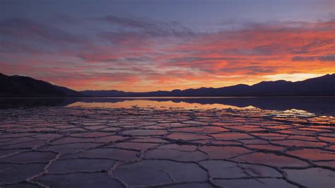 Badwater Basin At Sunset Salt Crust Sky Stock Footage SBV-347359299 ...