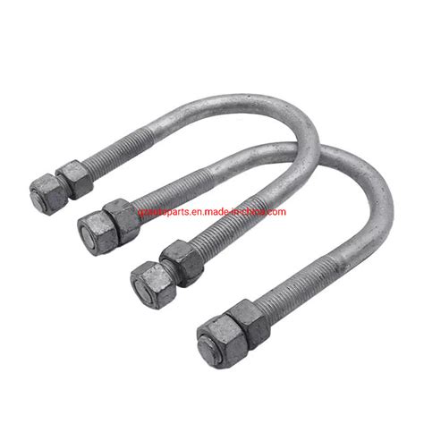 High Tensile Hot DIP Galvanized Carbon Steel Boat Trailer Square U Bolt With Nuts Hub Bolt And