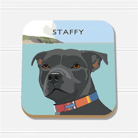 Staffy Coaster Pug Puffin