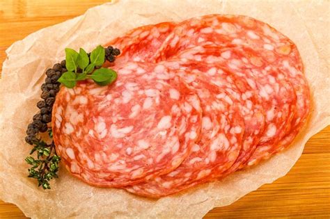 Premium Photo Sliced Salami