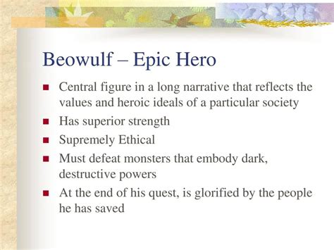 Ppt The Epic Epic Hero And Beowulf Powerpoint Off