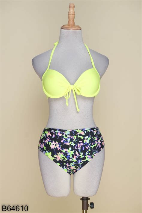 Set Bikini Xanh Neon Qu N En Loang Xanh