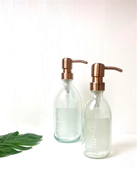 Amber Glass Dispenser Bottle Hand Soap Hand Lotion Shampoo Etsy