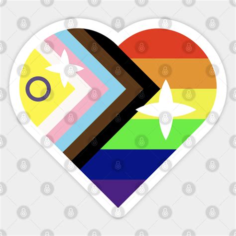 Inclusive Progress Pride Flag Heart Lgbt Sticker Teepublic