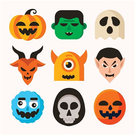 Halloween Monster Face Collection 3322998 Vector Art at Vecteezy