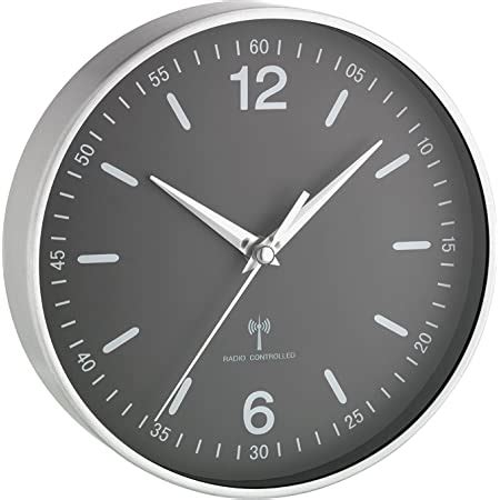 Tfa Dostmann Horloge Murale Analogique Radio Gris Avec