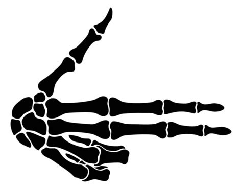 Skeleton Bone Hand Counting Number Fingers Sign Illustration Stock