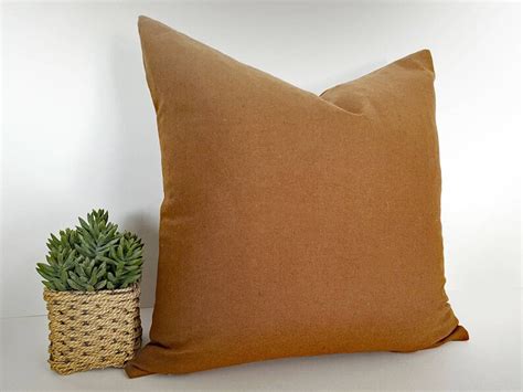 Solid Brown Pillow Brown Throw Pillow Brown Wool Pillow Etsy