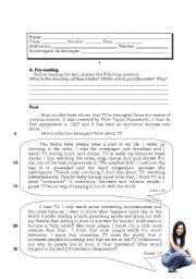 Test Tv Esl Worksheet By Fabioalexandre