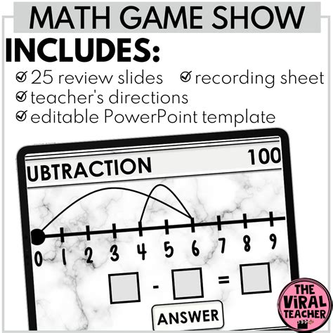 Addition And Subtraction 1st Grade Math Review Powerpoint™ Game Show Made By Teachers