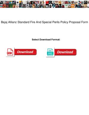 Fillable Online Bajaj Allianz Standard Fire And Special Perils Policy