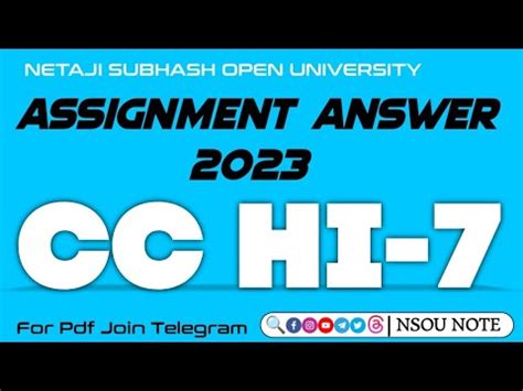 Cc Hi Nsou Assignment Answer Sheet Youtube