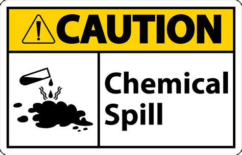 Caution Chemical Spill Sign On White Background 14832936 Vector Art at ...