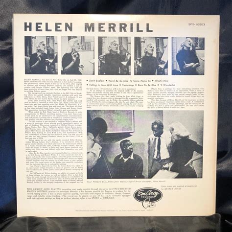 HELEN MERRILL WITH CLIFFORD BROWN LP MERCURY NIPPON PHONOGRAM D