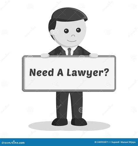 Lawyer Service Character Profession Design Vector Black And White Stock