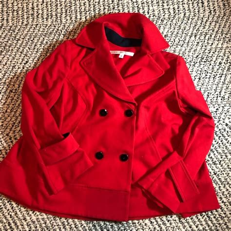 Diane Von Furstenberg Jackets Coats Dvf Red Cape Jacket Double