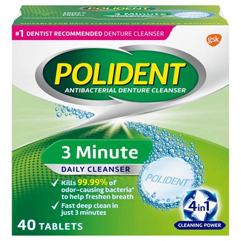 Polident Antibacterial 3 Minute Denture Cleanser Tablets Shop Denture