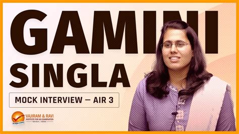 GAMINI SINGLA AIR 03 UPSC CSE 2021 IAS Vajiram Ravi YouTube