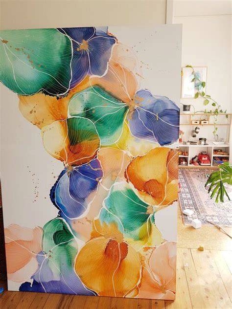 Commissions Juliemariedesign Colorful Abstract Art Floral Painting