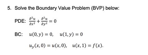 Solved 5 Solve The Boundary Value Problem Bvp Below