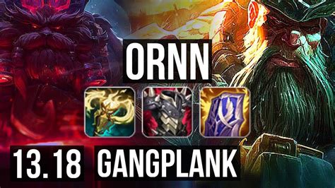 ORNN Vs GANGPLANK TOP Rank 3 Ornn 4 2 8 TR Challenger 13 18