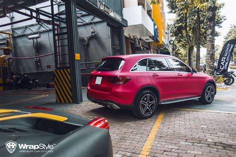 Mercedes Benz Glc 300 Red Matt Metallic Wrapstyle